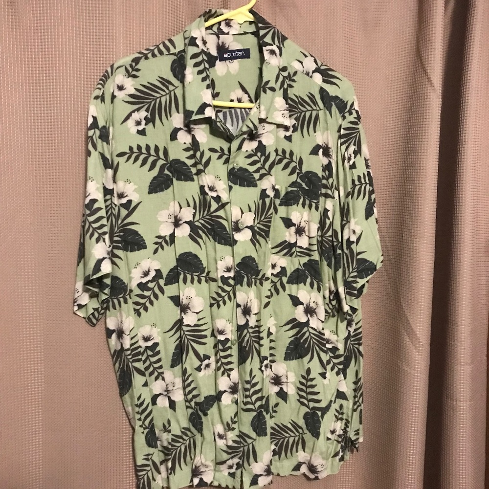 Hawaiian   mens button up shirt vintage XL  perfect